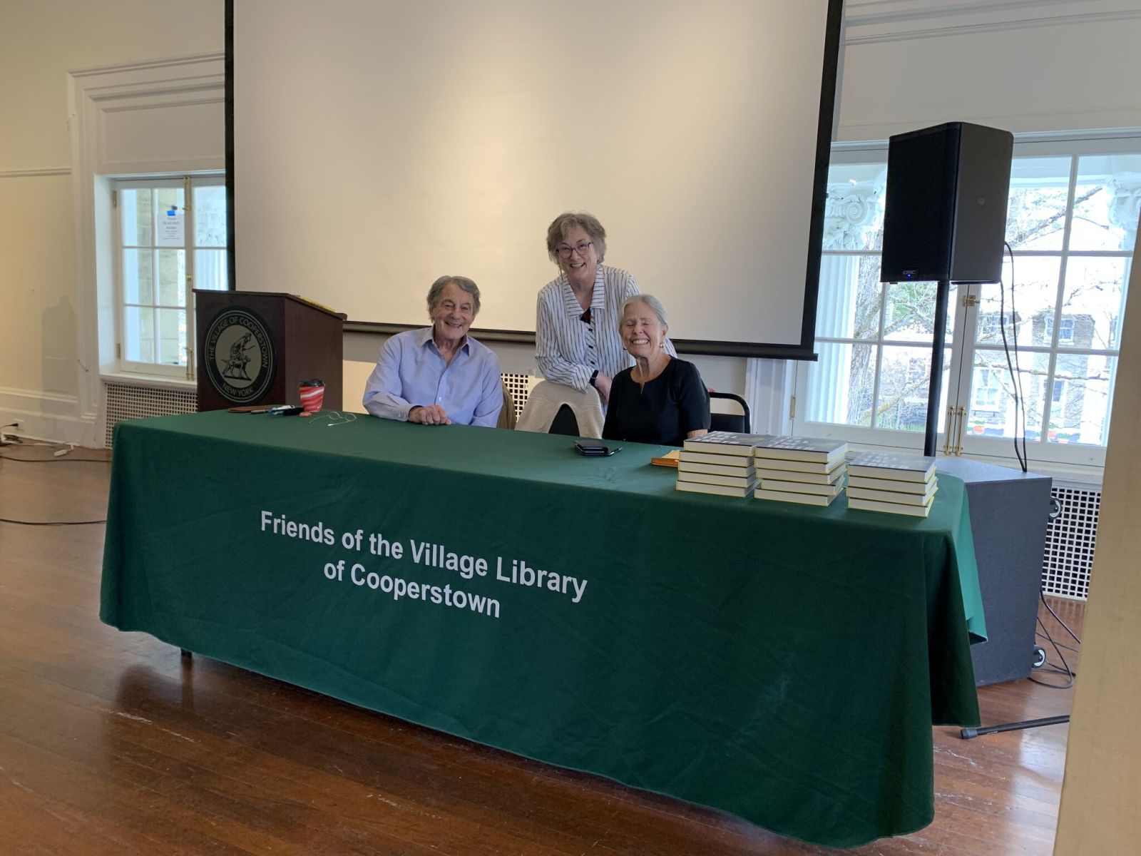 NY Village Hall of Cooperstown book talk -Lew Simons with Martha Membrino and Melinda Hardin